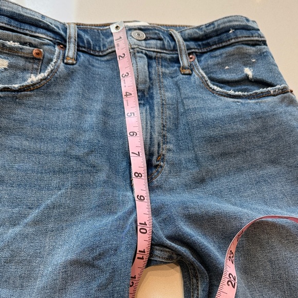 Abercrombie & Fitch The Ankle Straight Ultra High Rise Ripped Jeans, Size 27 - Picture 9 of 11